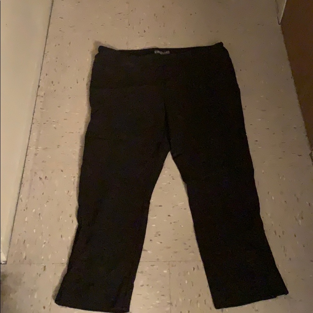 Plus size black pants with purple hints